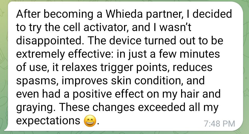 Successful work of cell activator Whieda