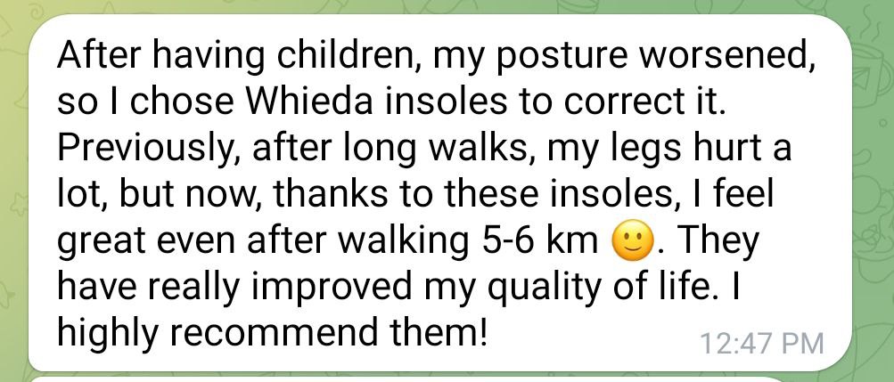 Improving of the quality of life with insoles Whieda