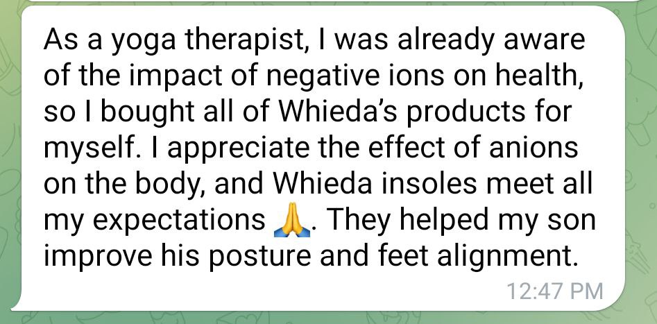 Whieda corrective insoles and an anion effect