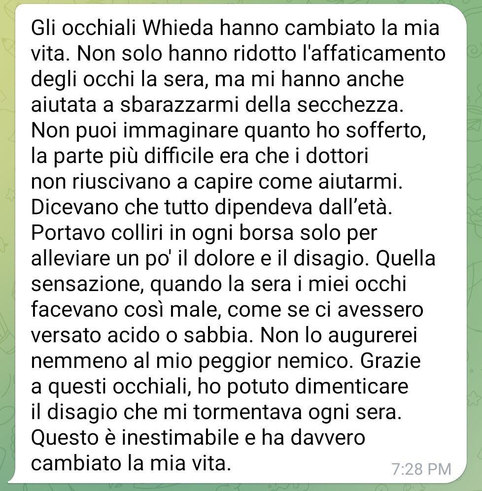 Occhiali Whieda come unica salvezza per il disagio