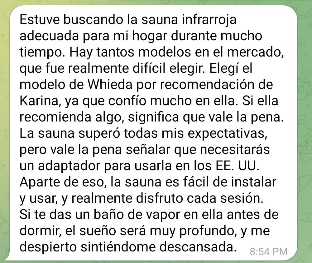 Mejor sueño después de usar la sauna Ba-Gua